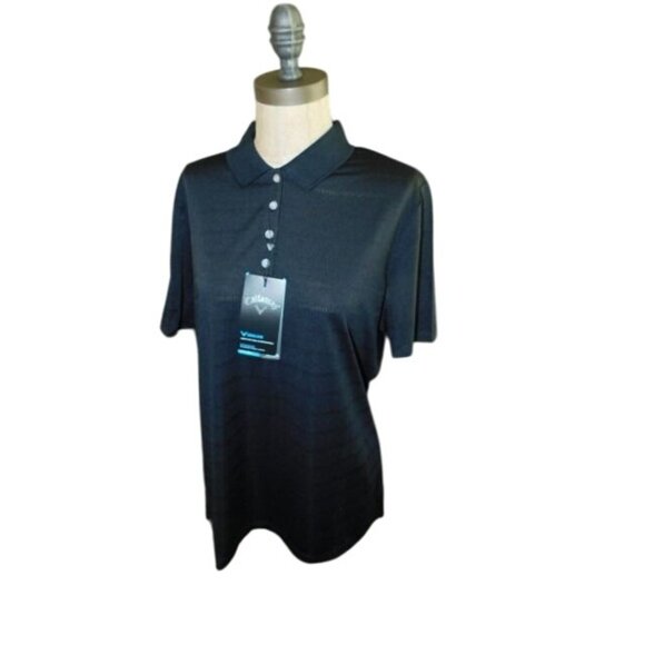 Callaway size L Large Black Ladies Opti Dri Cooling Golf Shirt NWT - Picture 2 of 3